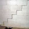 A diagonal stair step crack along the foundation wall of a Avon home