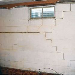 Bowing foundation walls in danger of failure in Meeker