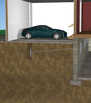 Graphic depiction of a street creep repair in a Telluride home
