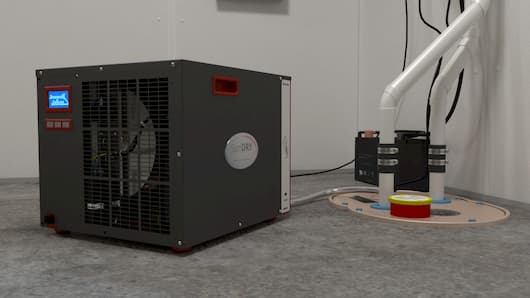 TripleSafe® Sump Pump, SaniDry® dehumidifier waterproofing system